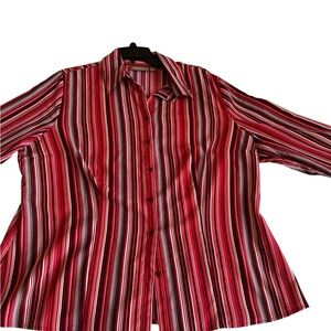 CROFT & BARROW WOMANS STRETCH BUTTOM UP STRIPPED BLOUSE SZ 1X